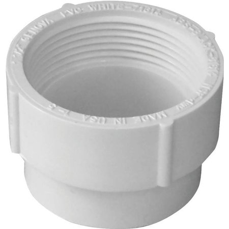 GENOVA CANPLAS Cleanout Adapter, 6 in, Spigot x FNPT, PVC, White 193706S